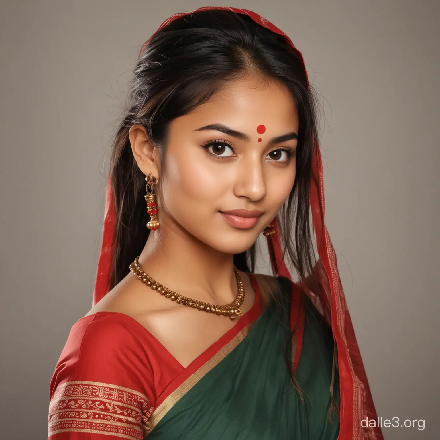 Traditional Assamese Girl in Cultural Attire | Dalle3 AI