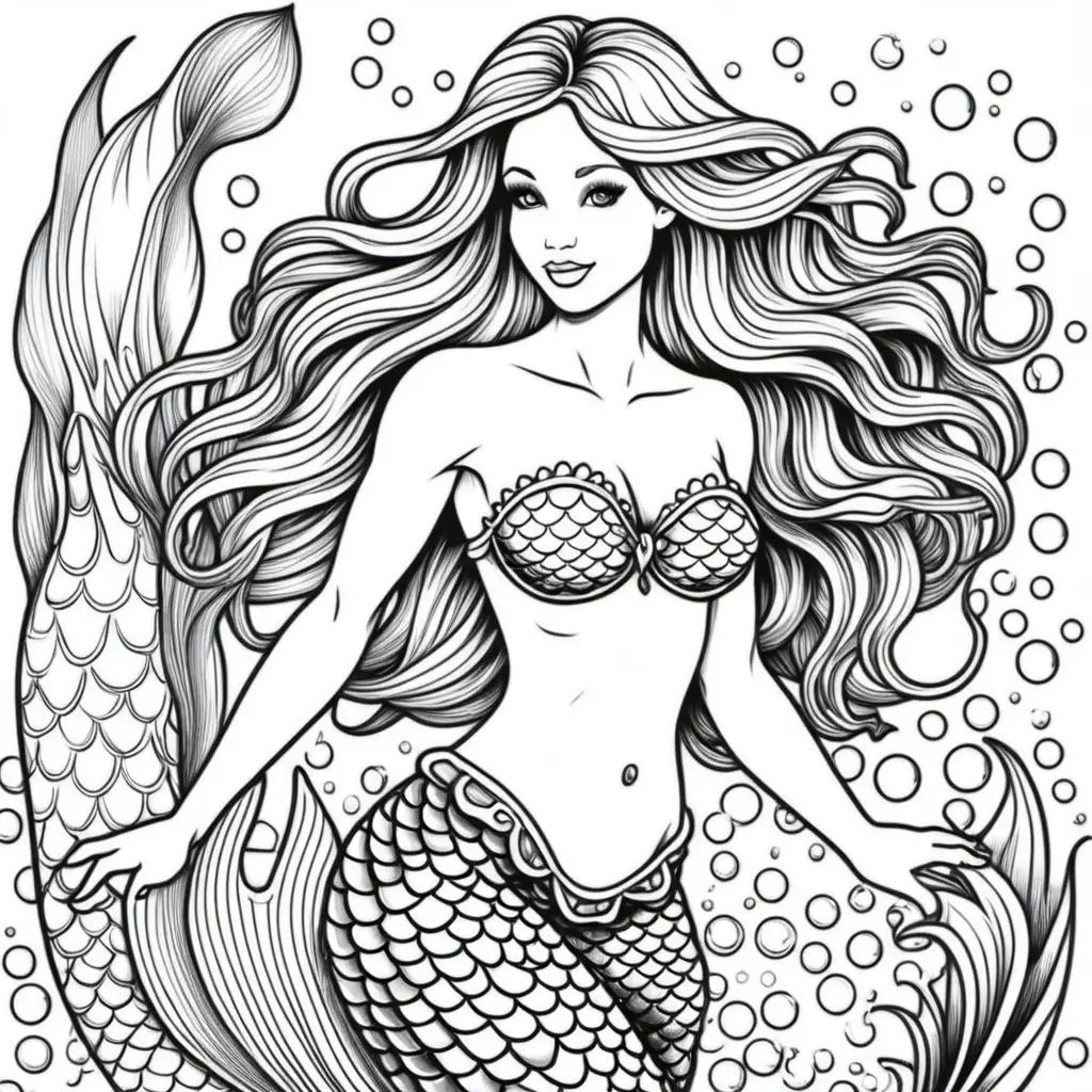 Adult Coloring Book Mystical Mermaids Underwater Adventure