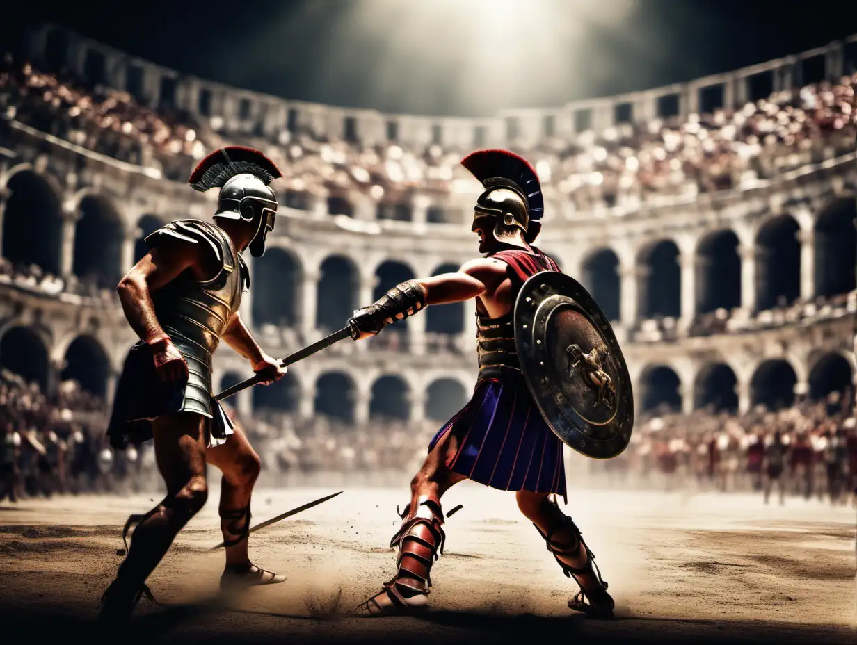 Classical Gladiator Battle in the Roman Coliseum