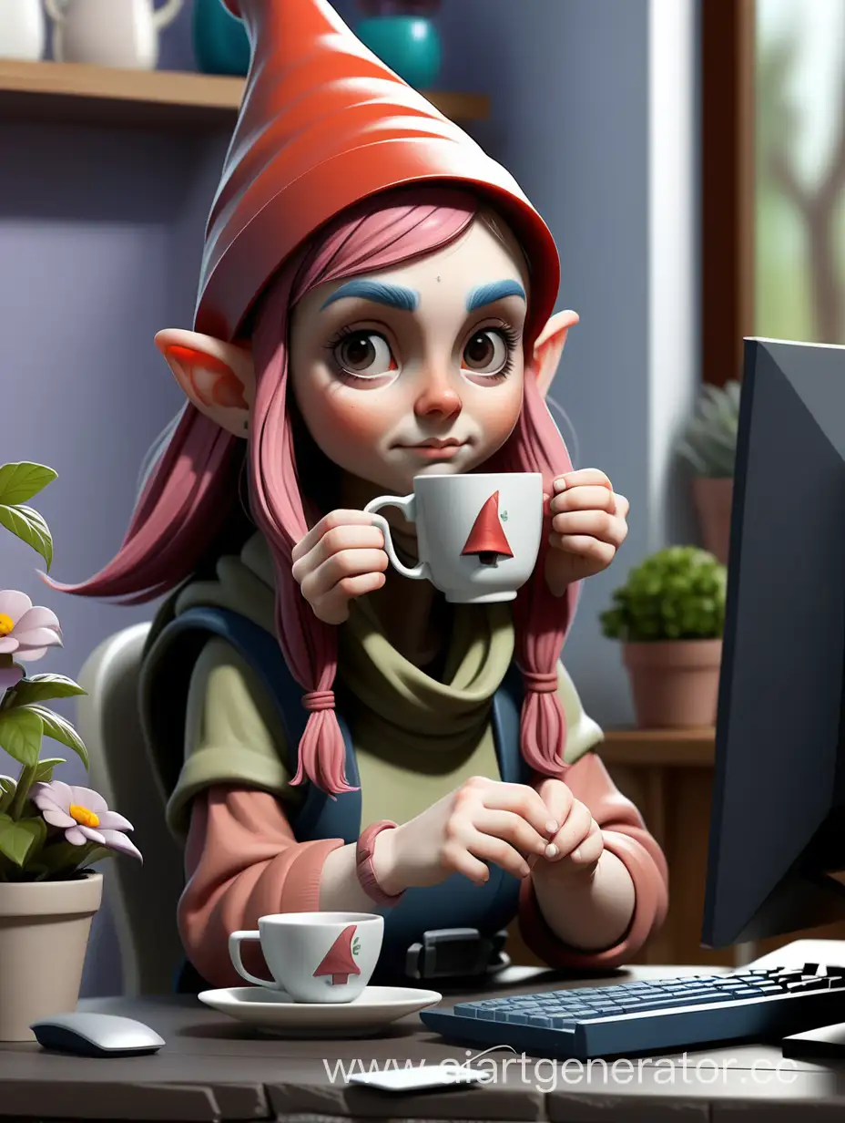 Gnome-Streamer-Enjoying-Tea-and-Gaming