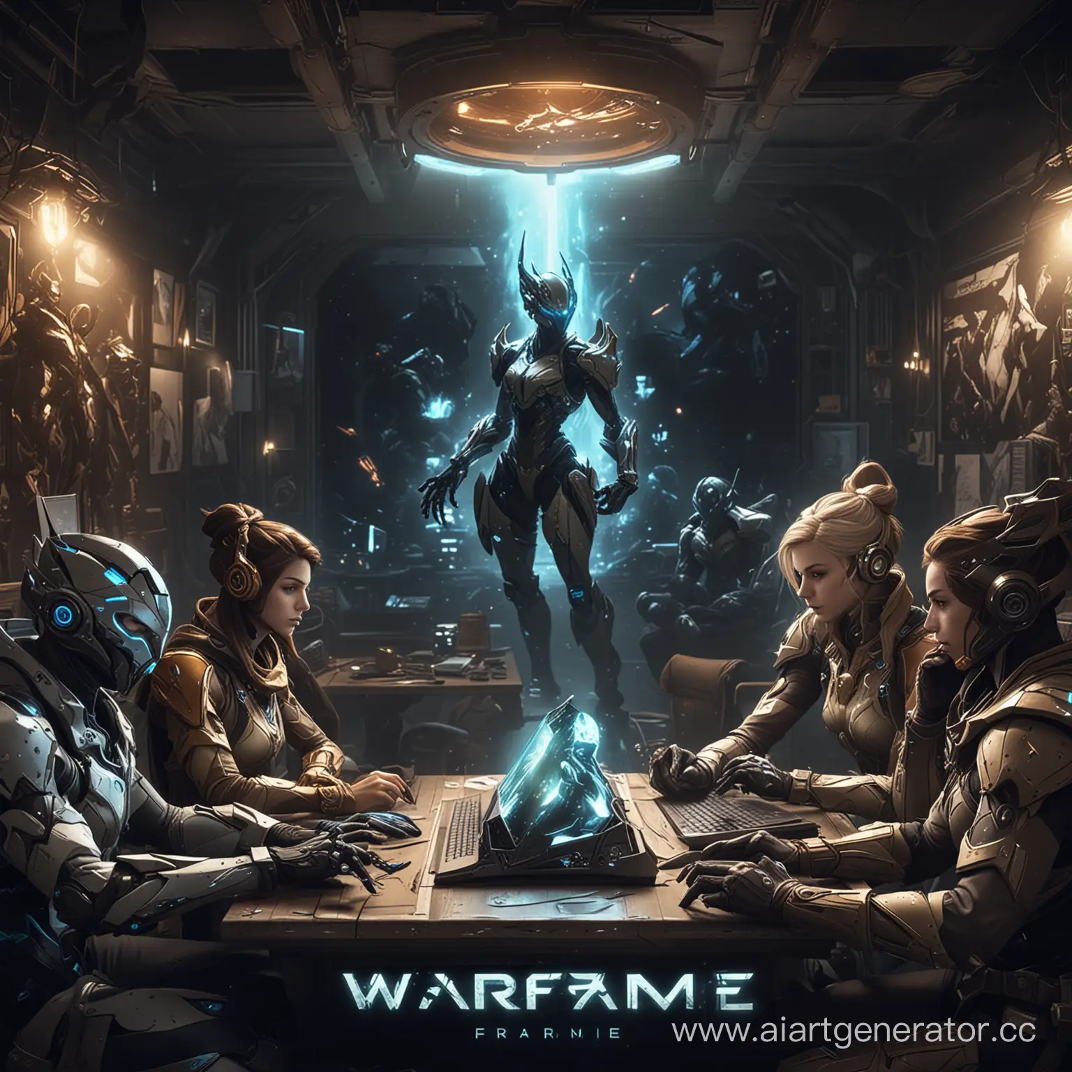 Engaged-Teenagers-Playing-Warframe-Cozy-Gaming-Room-Scene