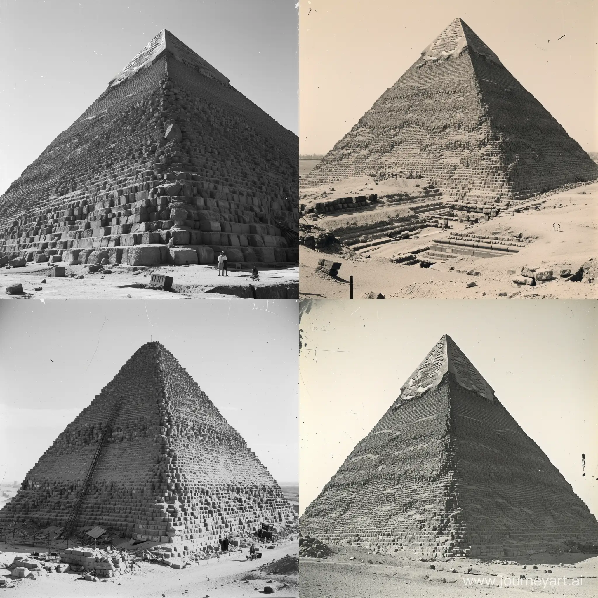 Building the pyramid of Giza, historical, towards its completion