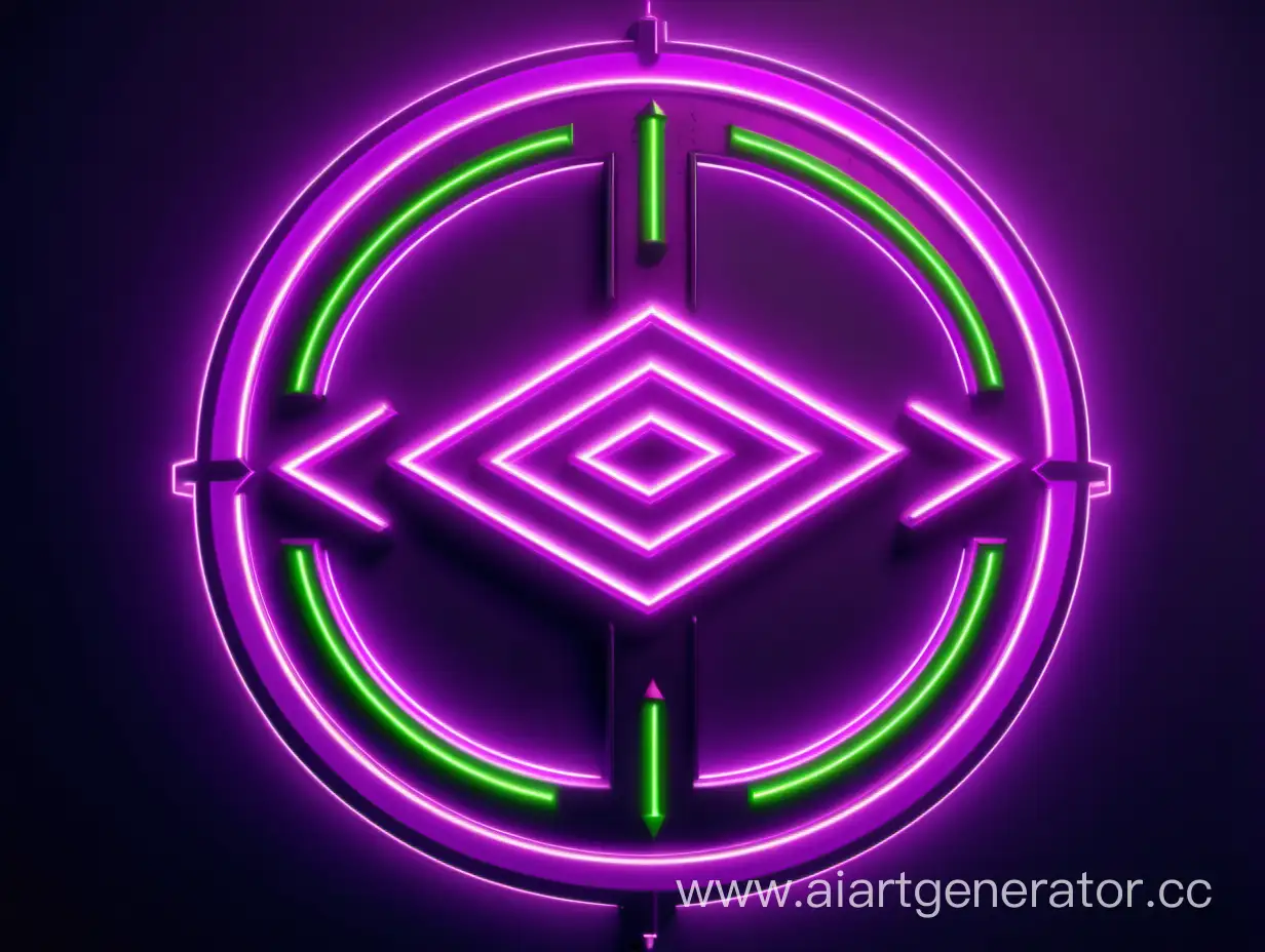 Neon-Cyberpunk-Arrows-Symbolizing-SciFi-Portal-in-Lime-Green-and-Pink-Palette