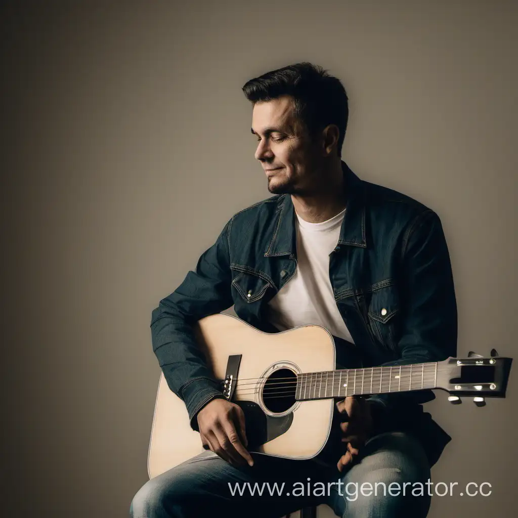 Musician-Playing-Acoustic-Guitar-on-Bar-Stool