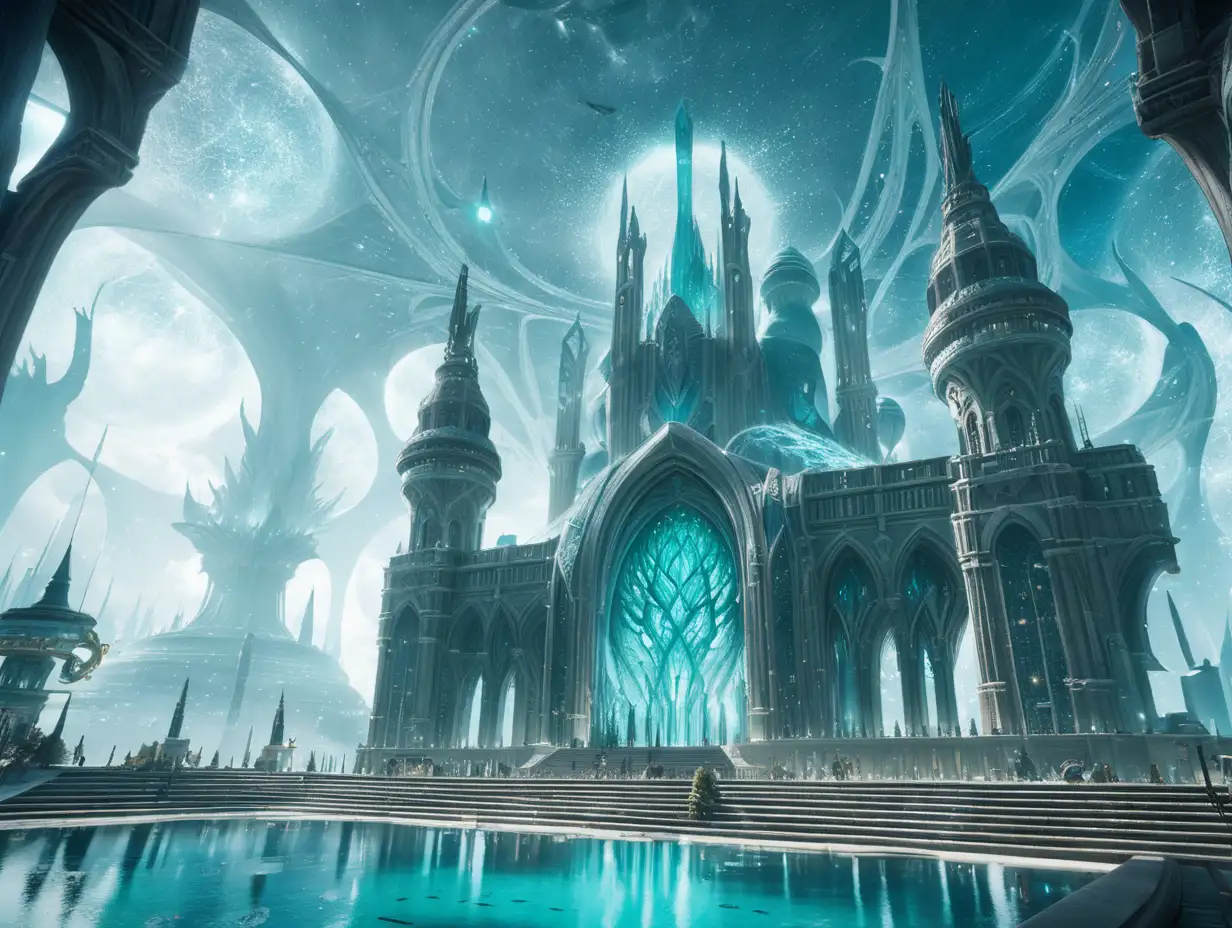 Dreaming city, beautiful, giant library