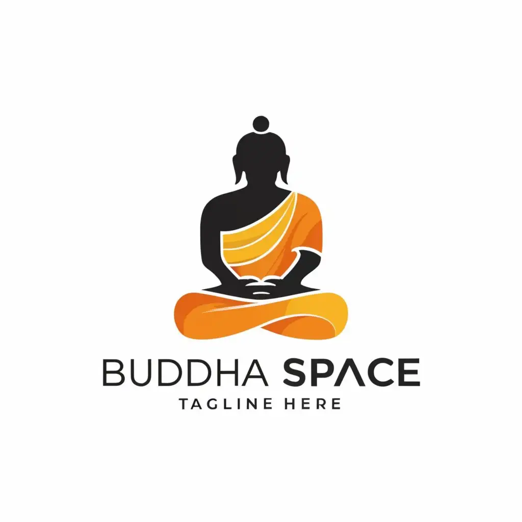 a logo design,with the text 'buddha space', main symbol:buddha sitting cross legged,Moderate,be used in Sports Fitness industry,clear background, use slogan as subline instead of taline here 