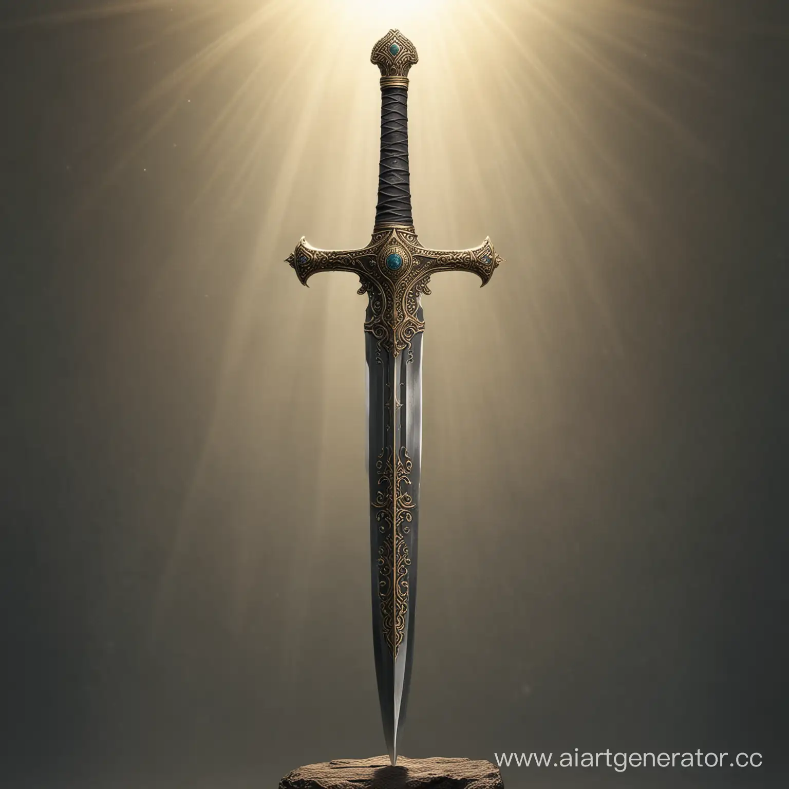 Ancient-Holy-Sword-with-Intricate-Engravings-and-Glowing-Gemstone
