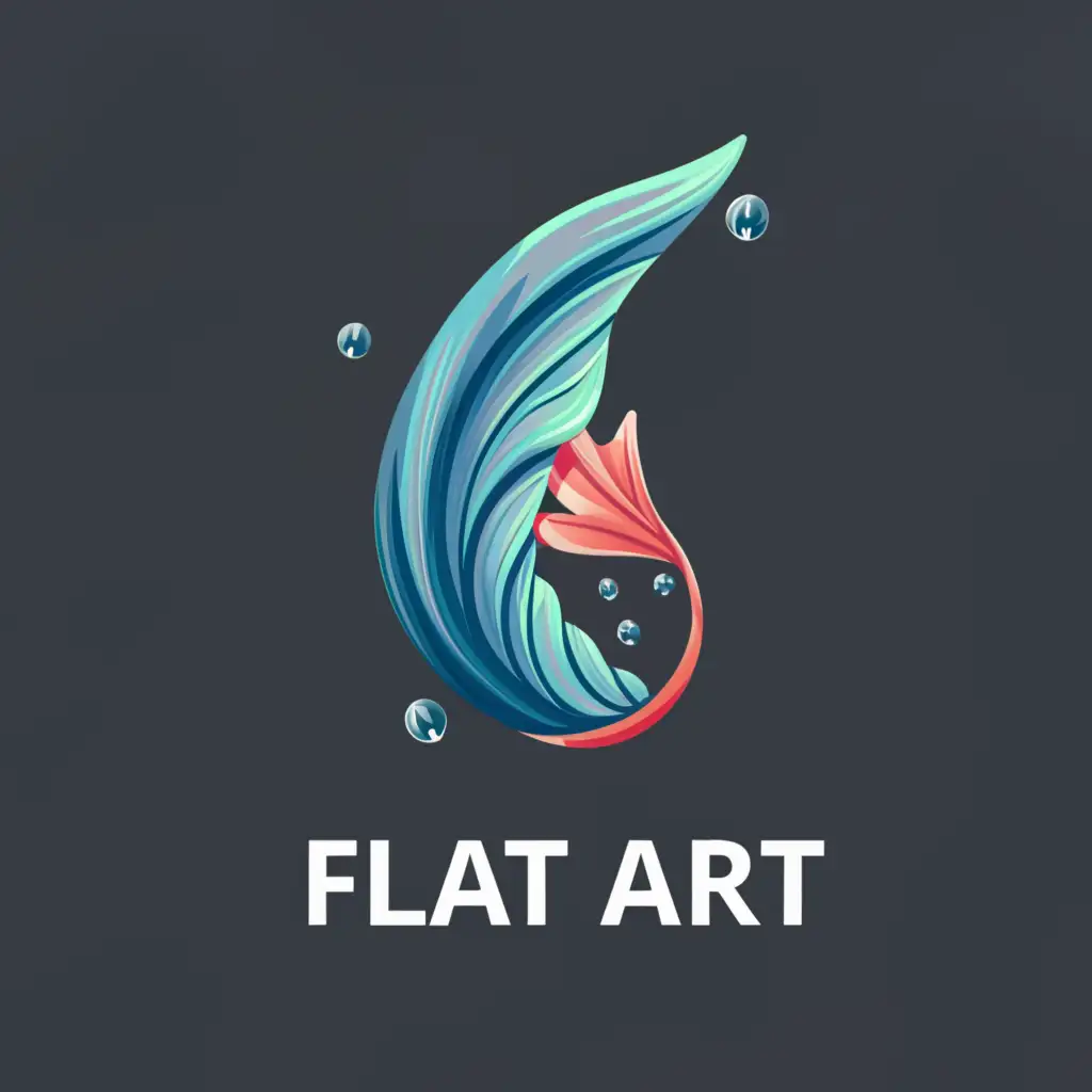 a logo design,with the text "----", main symbol:A realistic mermaid fin "Flat art",Moderate,clear background