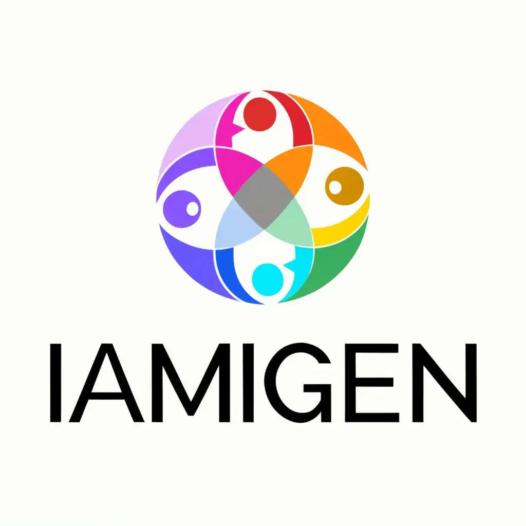 a logo design,with the text "iamigen", main symbol:human connection
viral
,Minimalistic,clear background