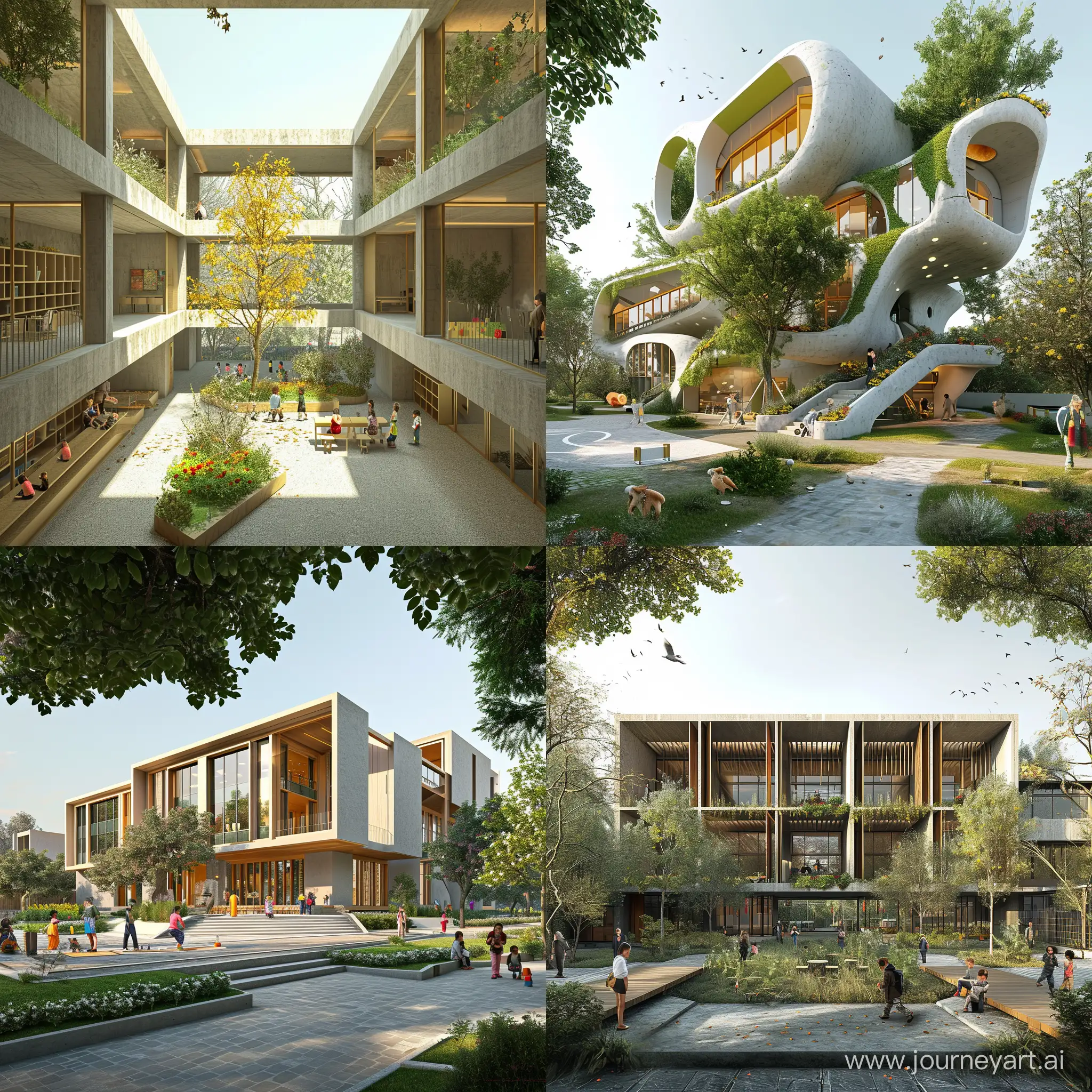 The design of a three-story school for working children for the age of 6 to 12 years with a sense of belonging to a place in Tehran, combined with green space with modern architecture
