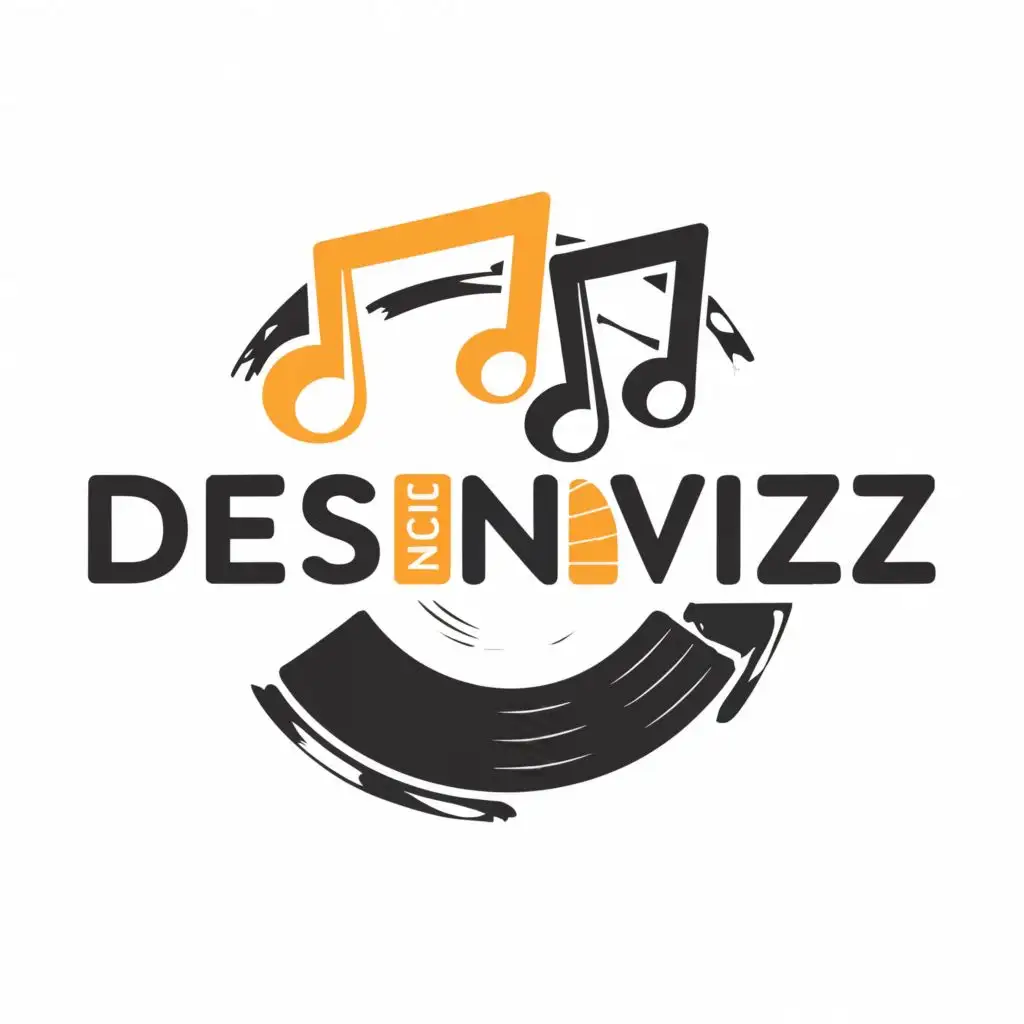 logo, music and sound record, with the text "DestinVizz", typography, be used in Nonprofit industry