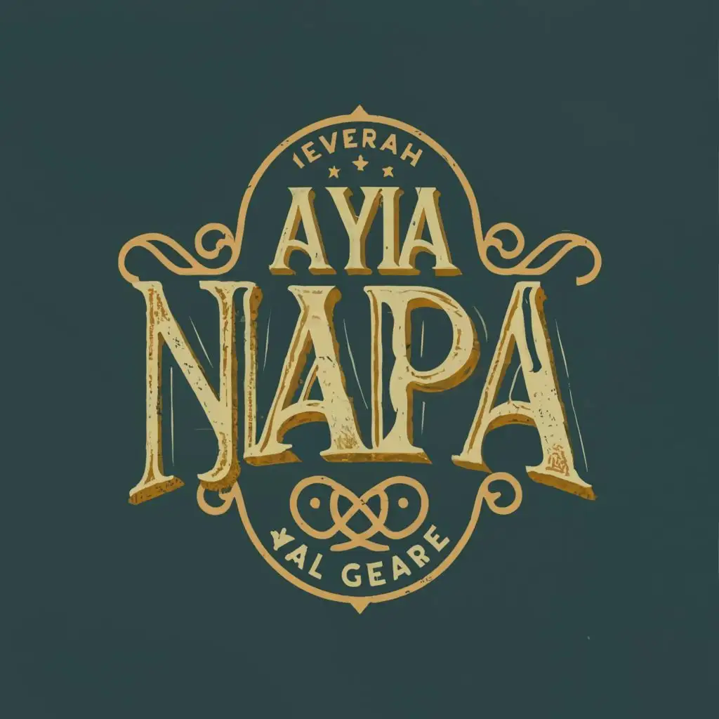 LOGO-Design-for-Ayia-Napa-Travel-1950s-Vintage-Theme-with-Complex-Symbols-and-Clear-Background