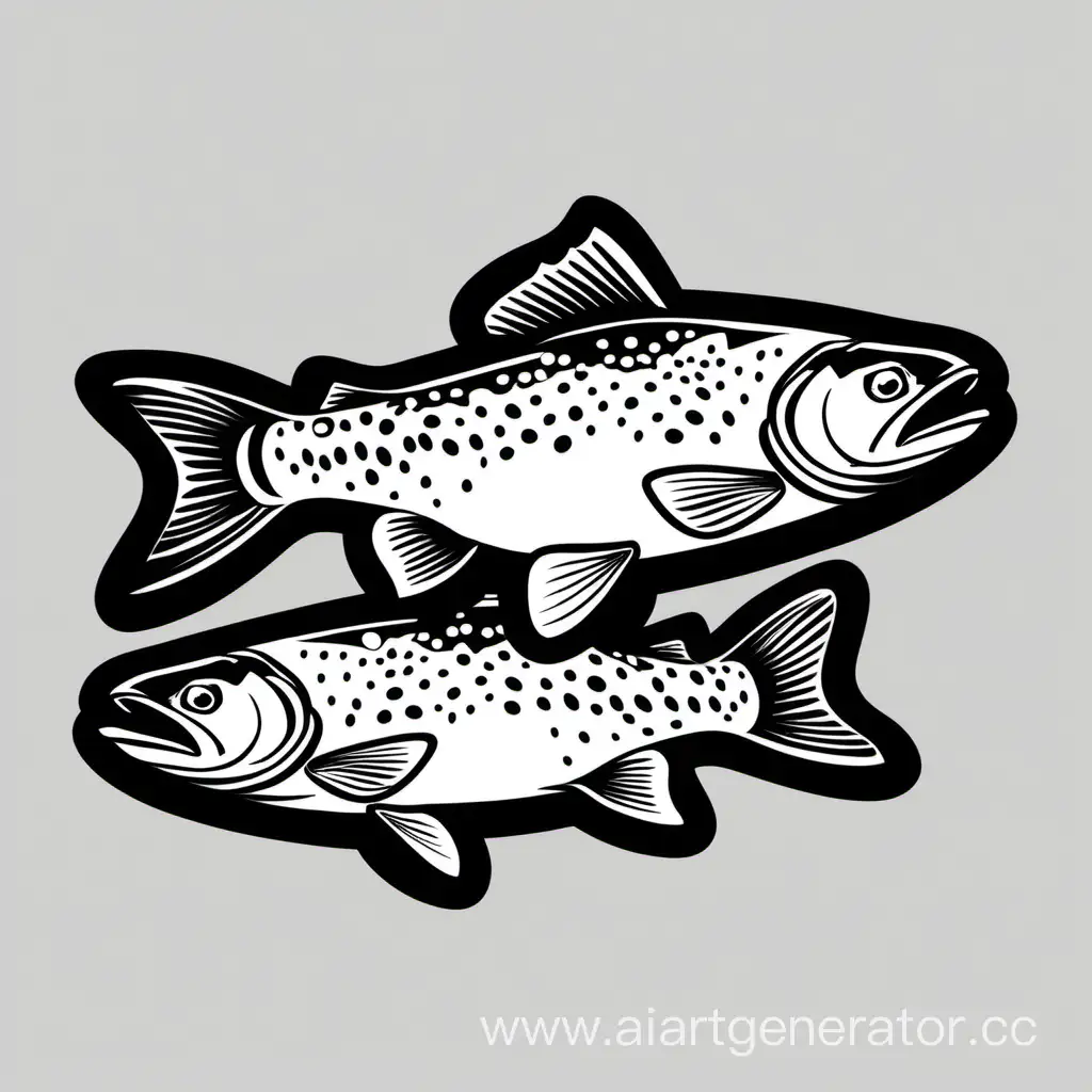 trout vector illustrator black white