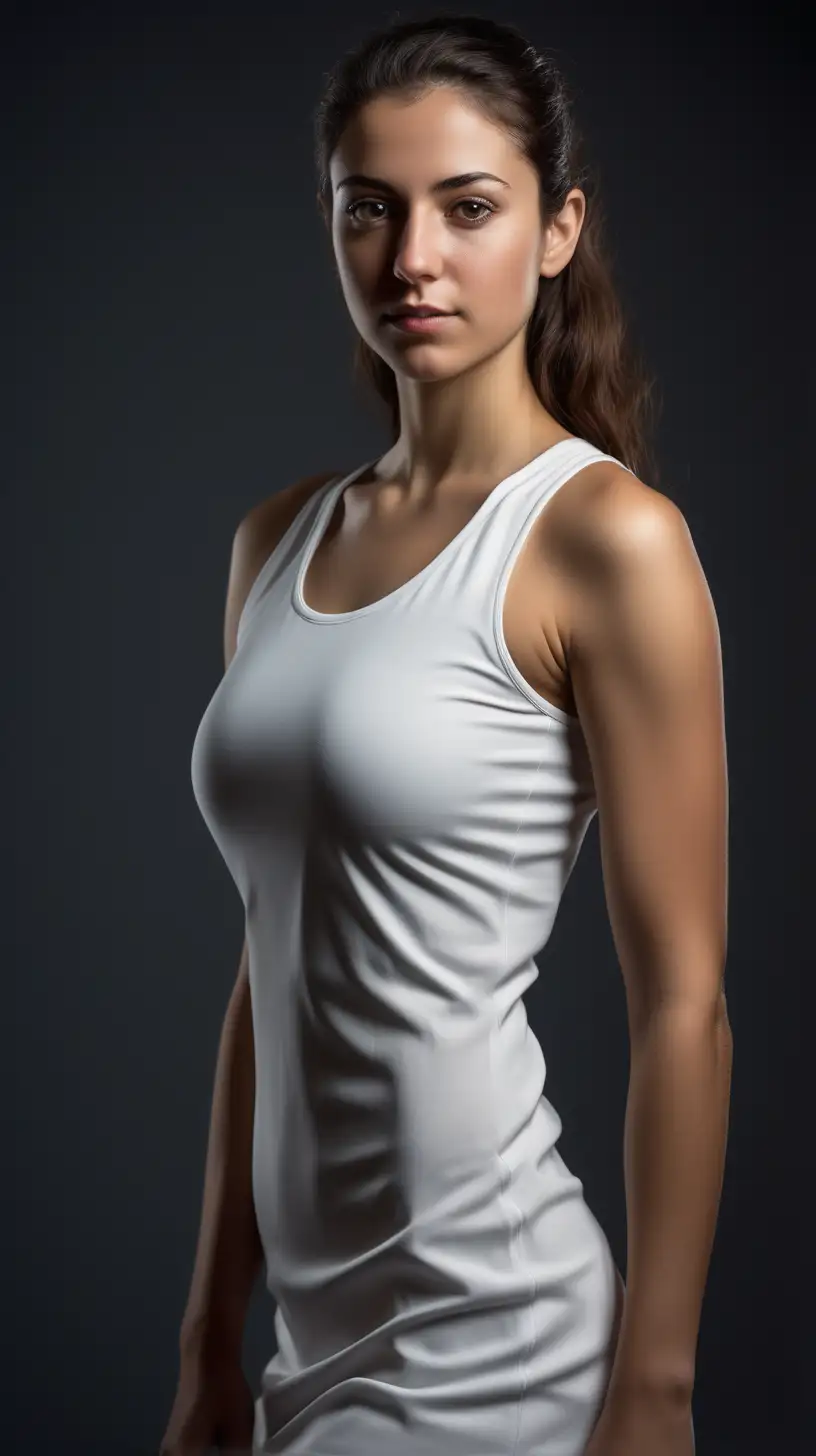 Athletic Turkish Woman in Elegant Pose Captured in HighResolution with Dreamlike Lighting