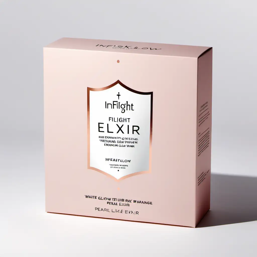 Luxurious Inflight Glow Elixir Hydrating Facial Sheet Mask Elegant Rose Gold and Pearl White Design