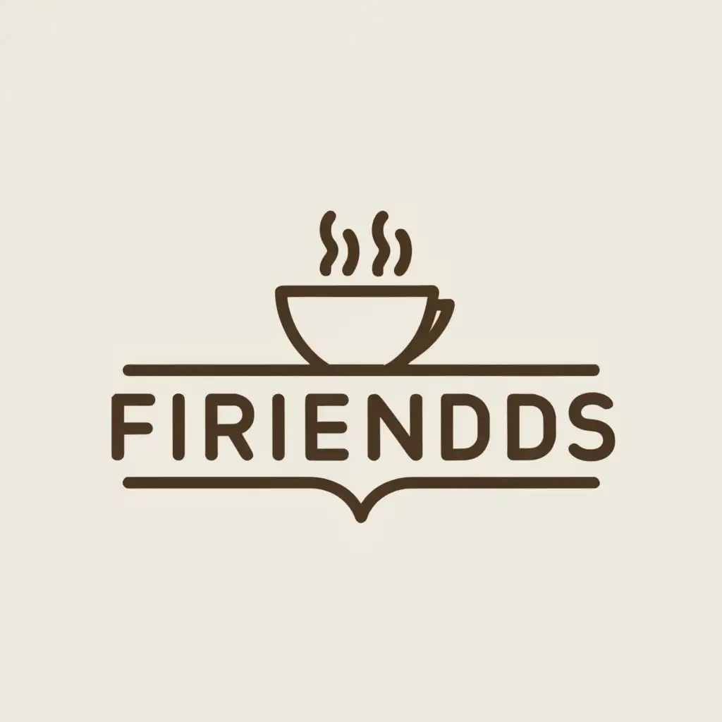 a logo design,with the text "friends", main symbol:coffee,Moderate,clear background