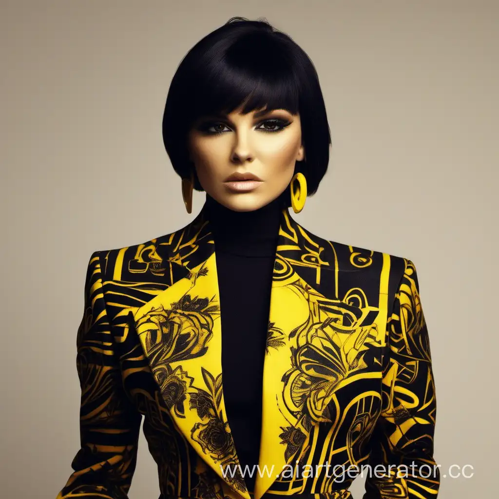 Dora-the-Russian-Singer-Mesmerizes-in-Striking-Black-and-Yellow-Tones