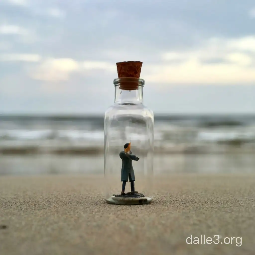 Budis Heartfelt Message in a Bottle A Gesture Across the Seas | Dalle3 AI