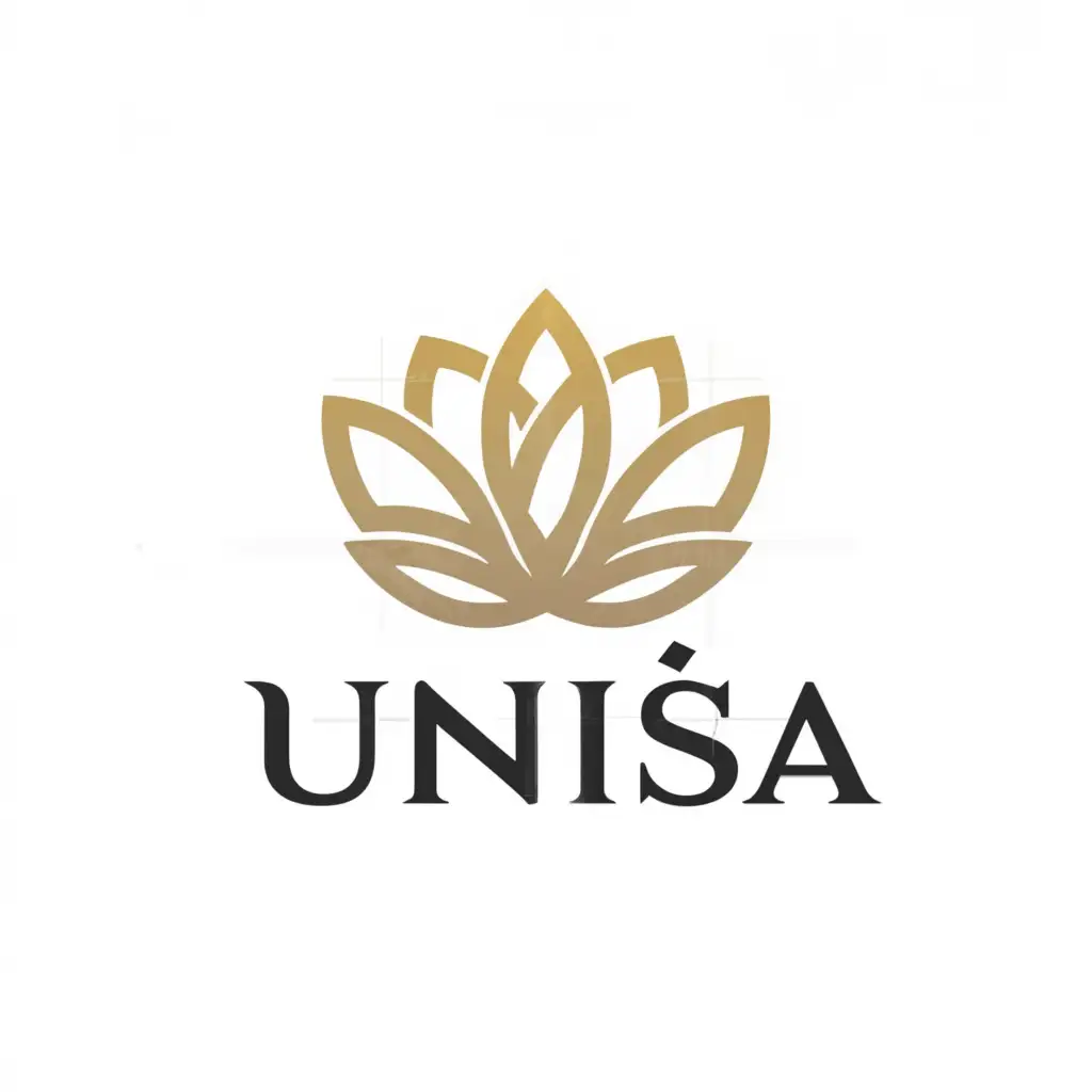 a logo design,with the text "unisa", main symbol:chic & comfortable,Moderate,be used in Beauty Spa industry,clear background