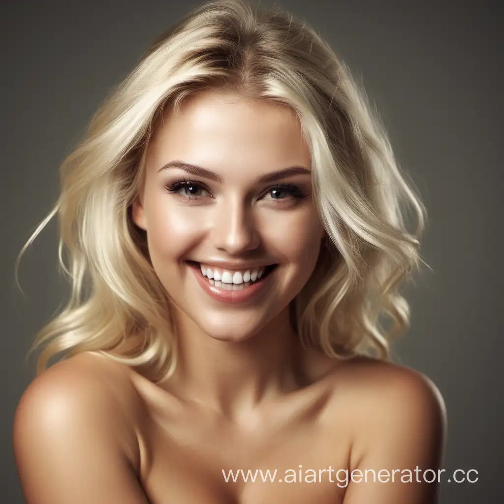 blonde beautiful woman smiling sexy