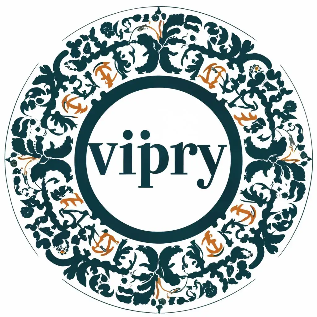 logo, cirle, alpahabet symbol, with the text "vijpry", typography