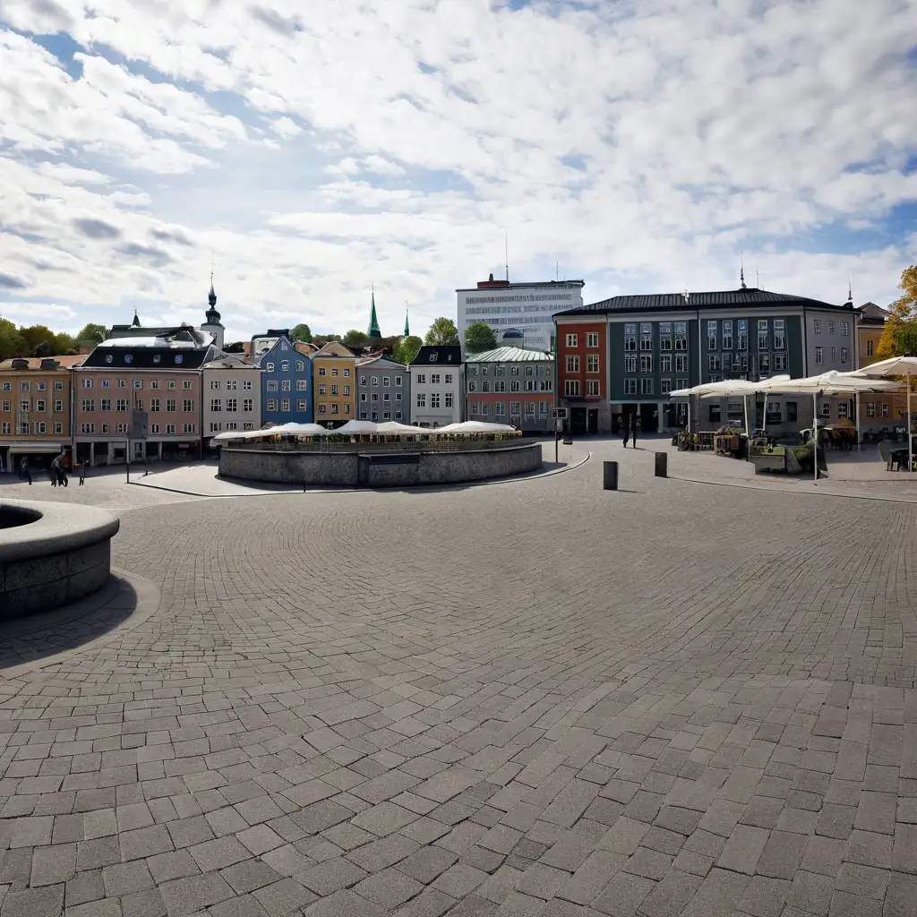 A photorealistic picture of the center of Turku