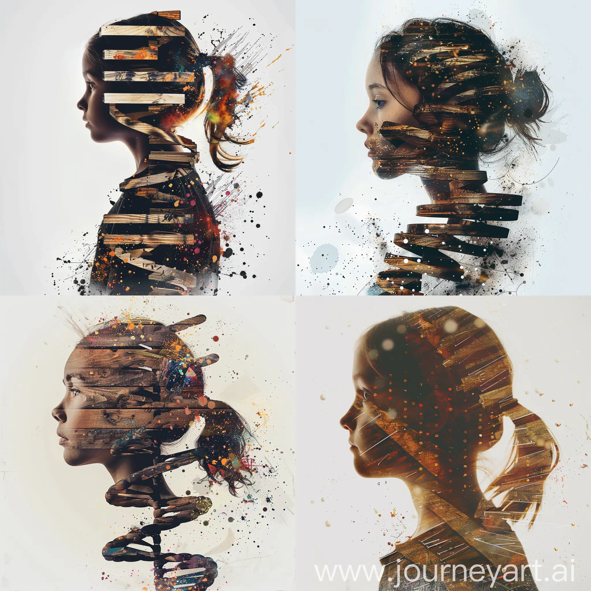 Surreal-Wood-Girl-Silhouette-with-DNA-Spiral-Effect