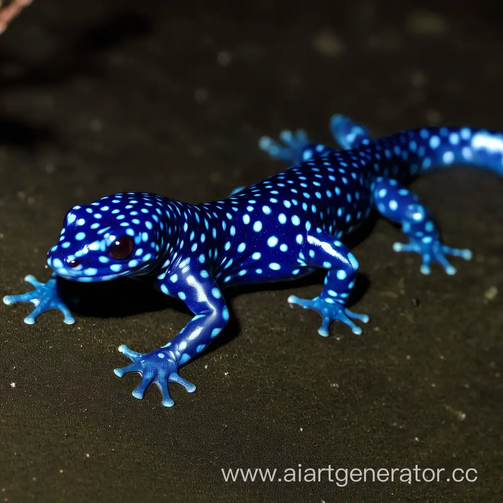 Mystical-Blue-Salamander-in-Enchanting-Forest-Habitat