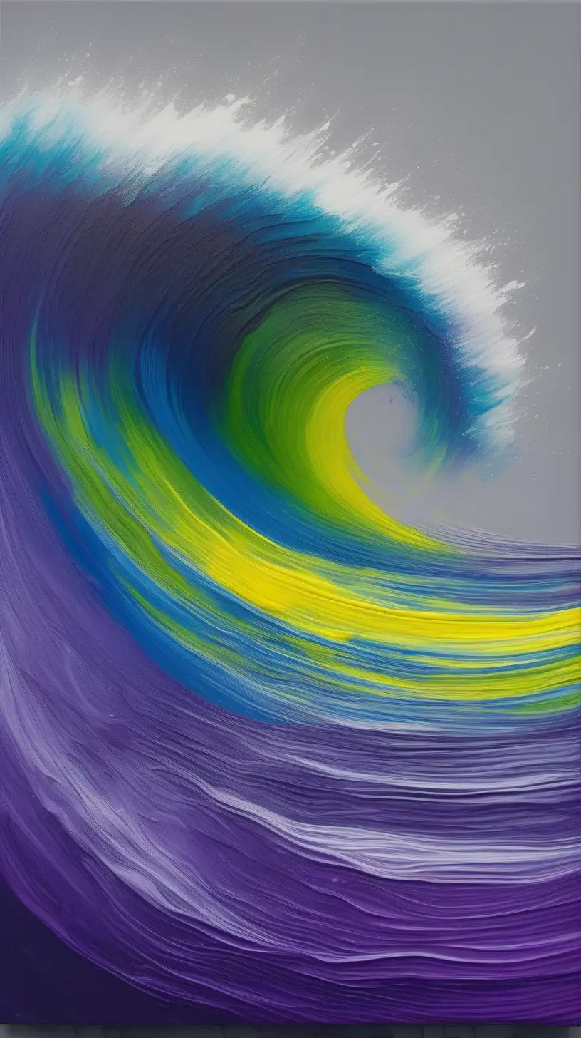 Emotional Reflection Waves of Blue and Purple with Streaks of Hopeful Yellow and Green