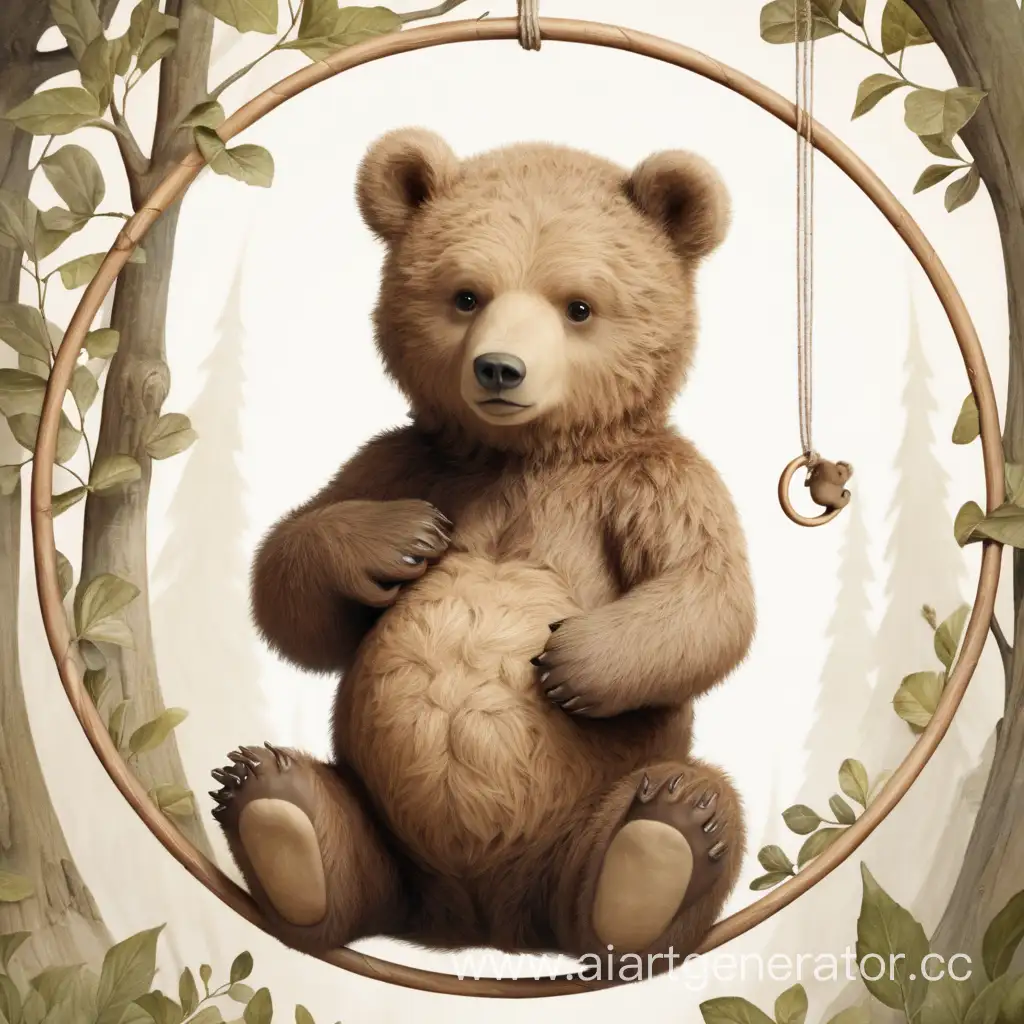 Adorable-Bear-Hanging-on-a-Small-Circle