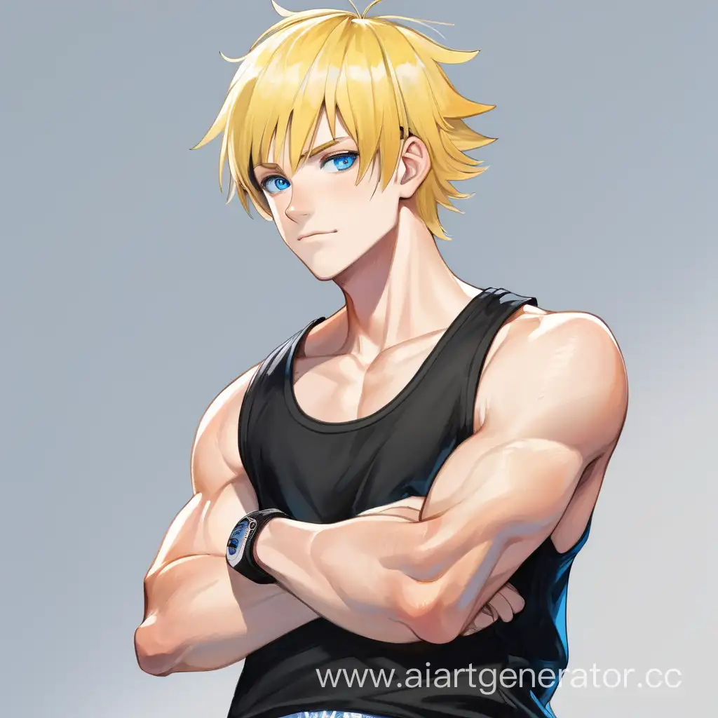 Casually-Cool-Stylish-Guy-with-Yellow-Hair-and-Blue-Eyes