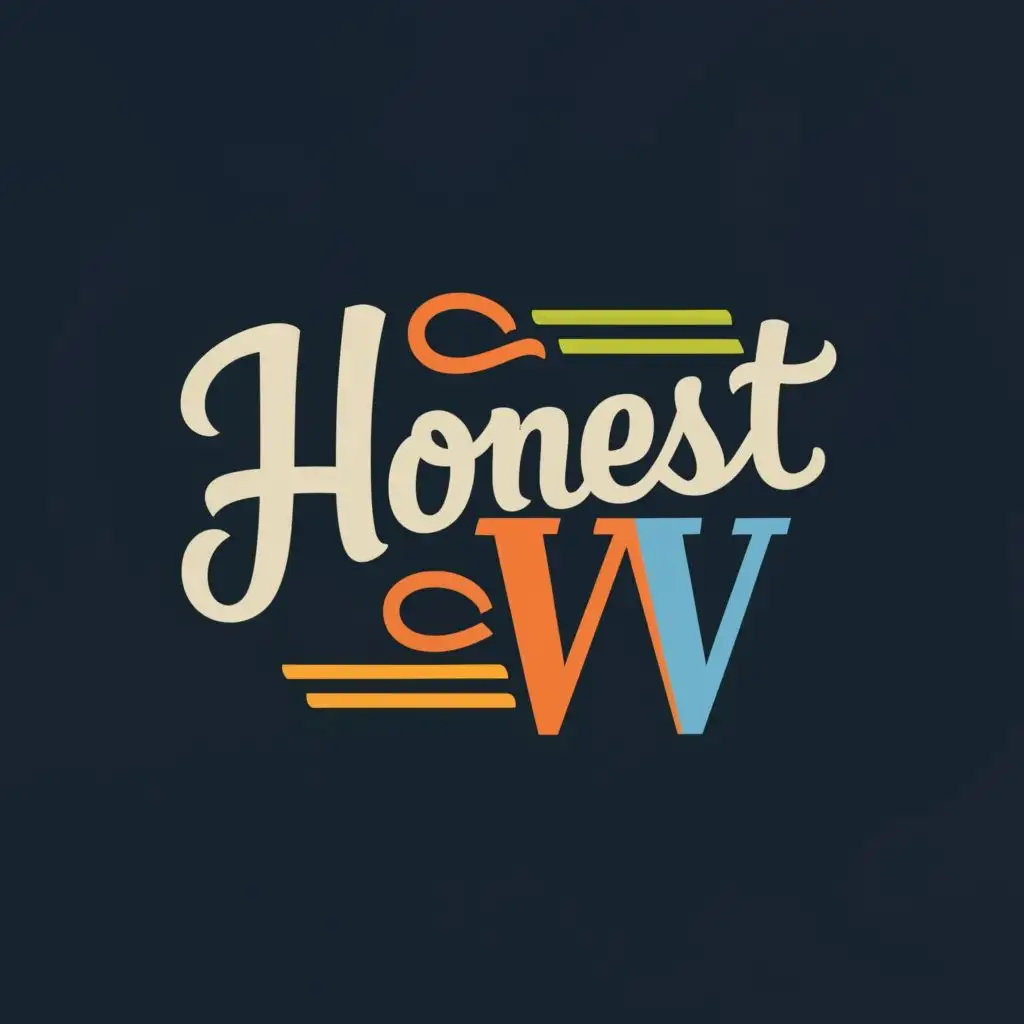 logo, Online, with the text "Honest Vi", typography, be used in Internet industry