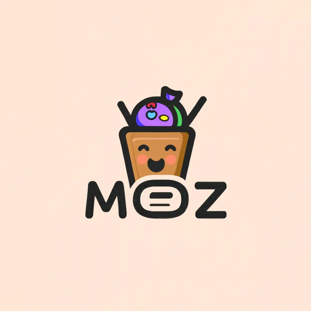 a logo design,with the text "Mooz", main symbol:Edible Cup,Moderate,be used in Restaurant industry,clear background