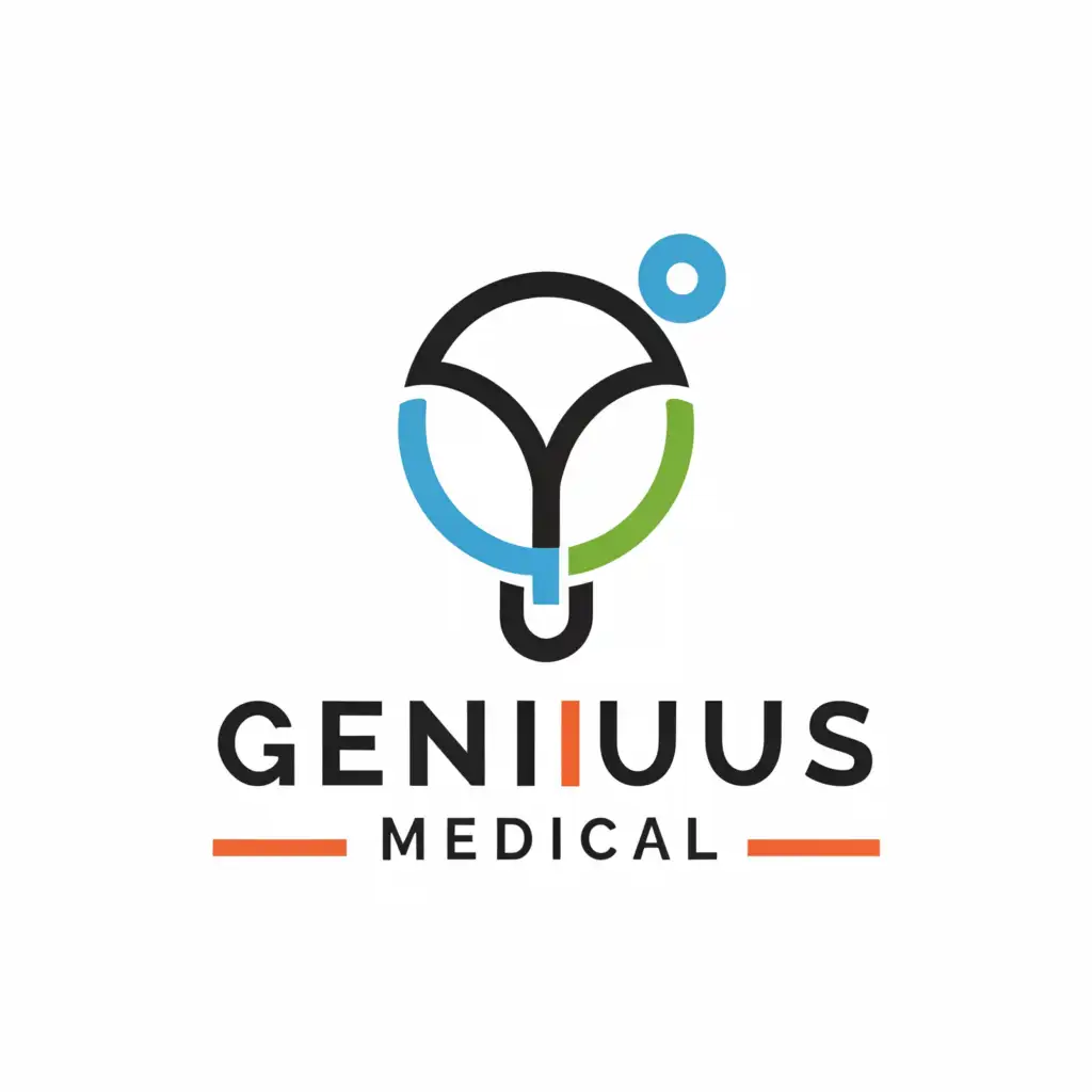 a logo design,with the text "Genius Medical", main symbol:Stethoscope,Moderate,be used in Medical Dental industry,clear background