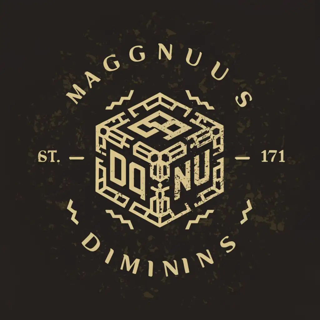 a logo design,with the text "magnus dominus", main symbol:rol die,complex,be used in Entertainment industry,clear background