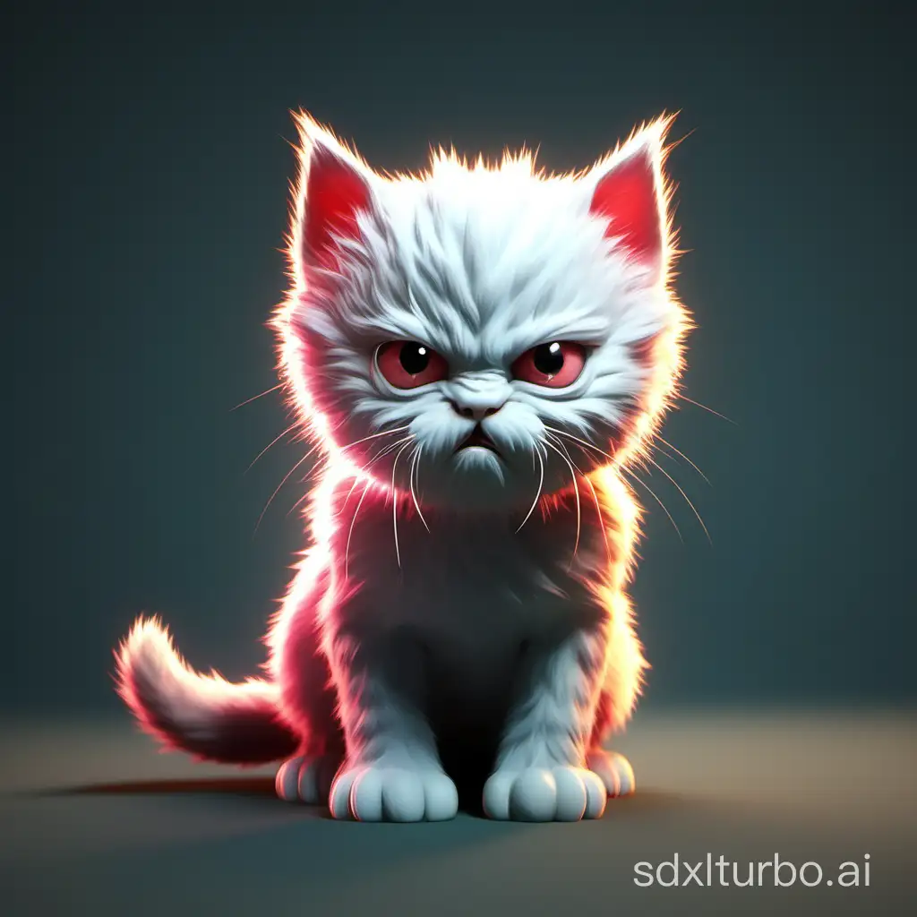 Generate an angry little kitten