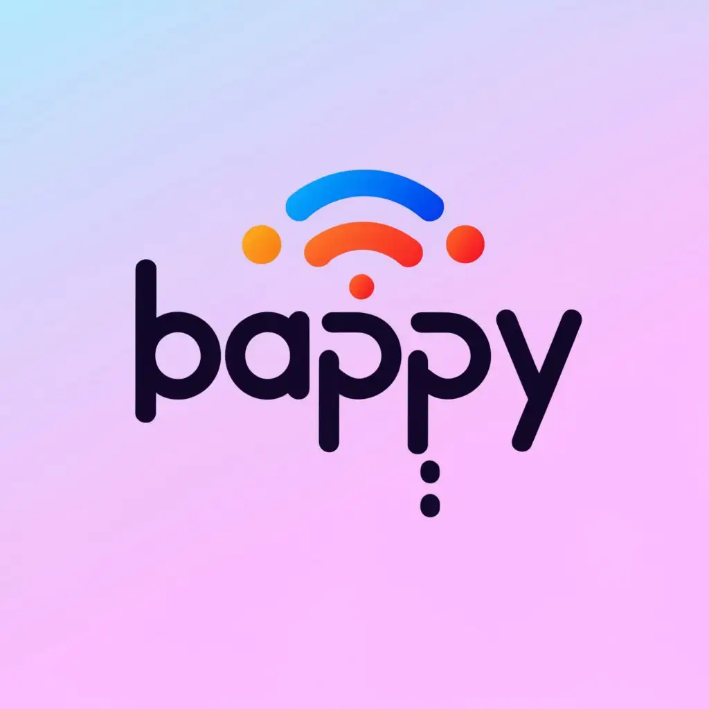 a logo design,with the text "BAPPY", main symbol:wifi,Moderate,be used in Internet industry,clear background