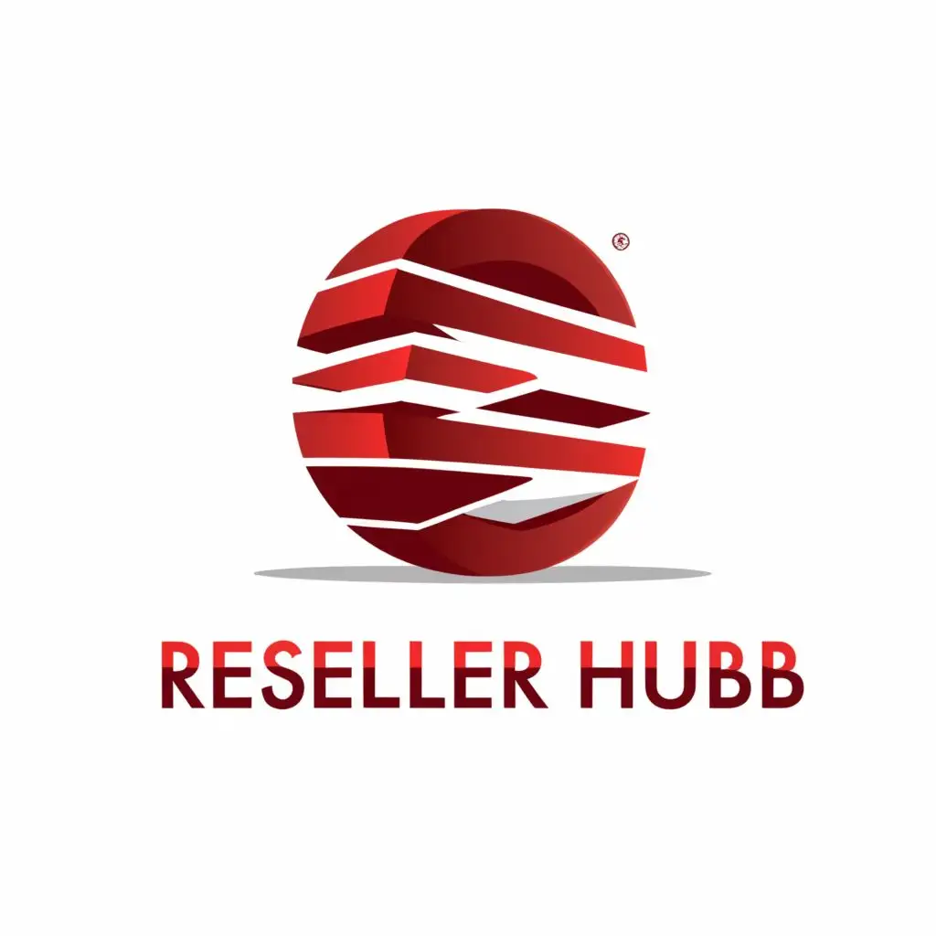 logo, Red,Clean, with the text "Reseller Hub", typography, be used in Internet industry black background