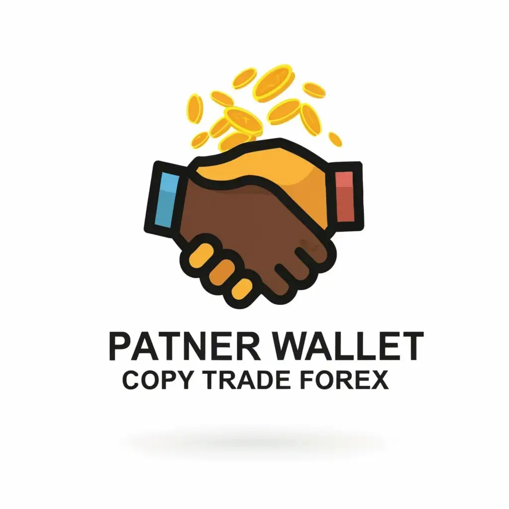 a logo design,with the text 'Partner Wallet Copy trade FOREX', main symbol:partneship and money,Moderate, be used in Finance industry, clear background