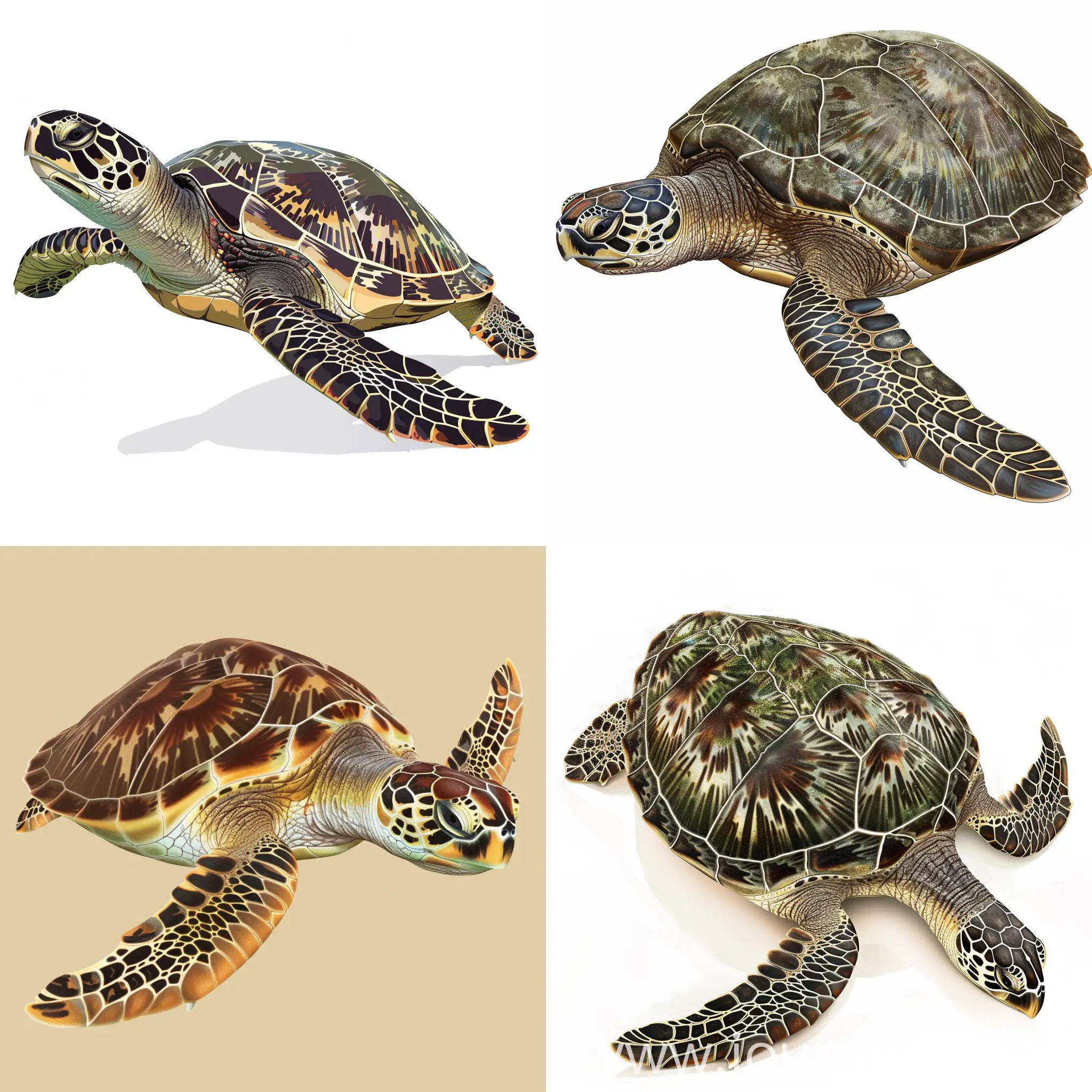 macro flat illustration of galapago turtle, high quality detailed