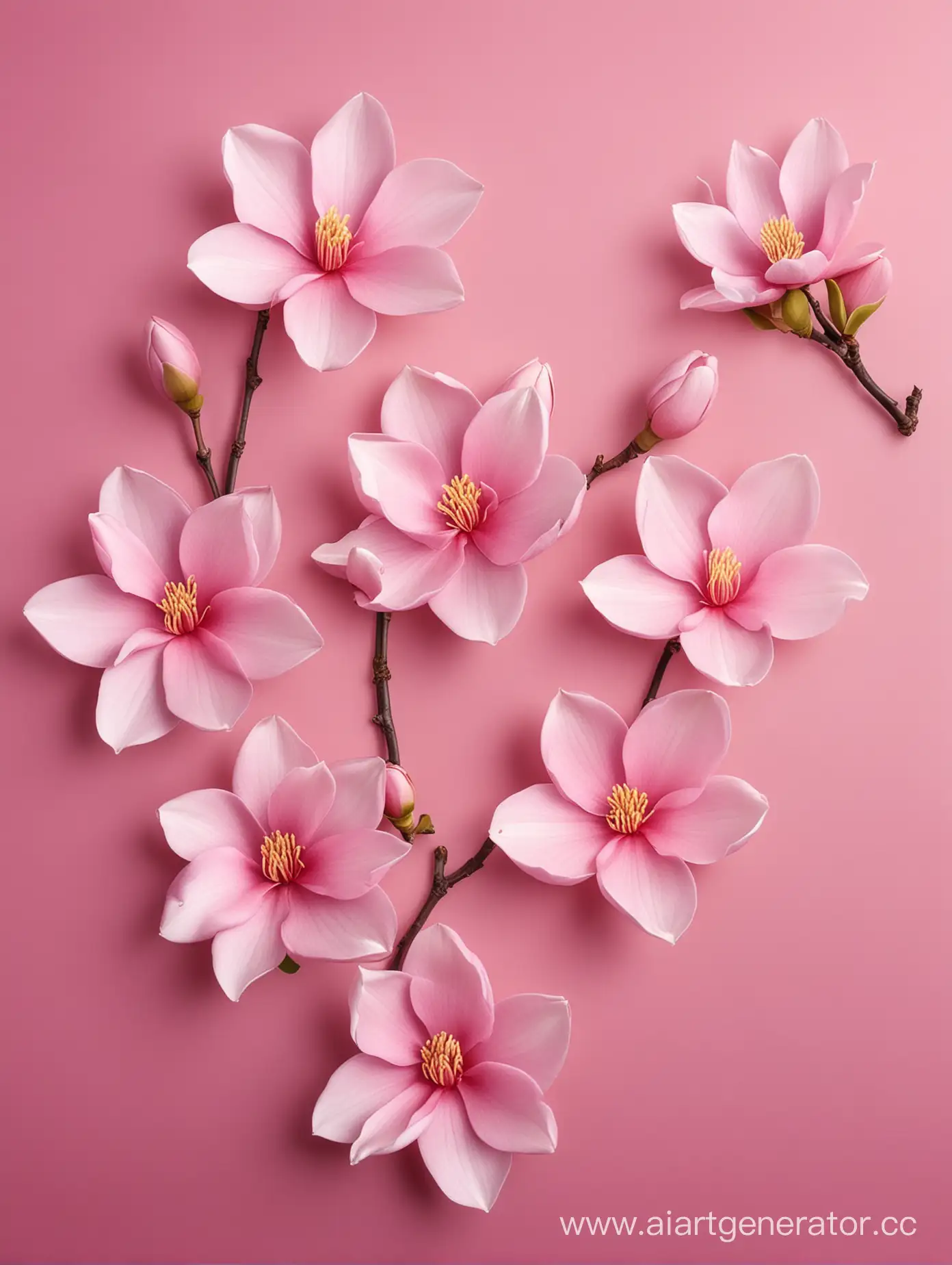 Floating-Magnolias-on-Pink-Background