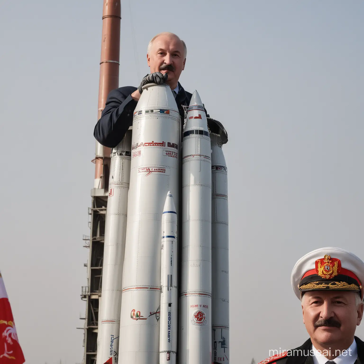 Alexander Lukashenko on rocket
