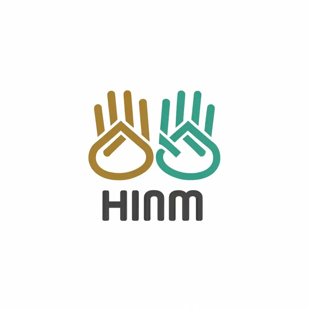 a logo design,with the text "HIMm", main symbol:Symbol of Hands of Peace,Moderate,clear background