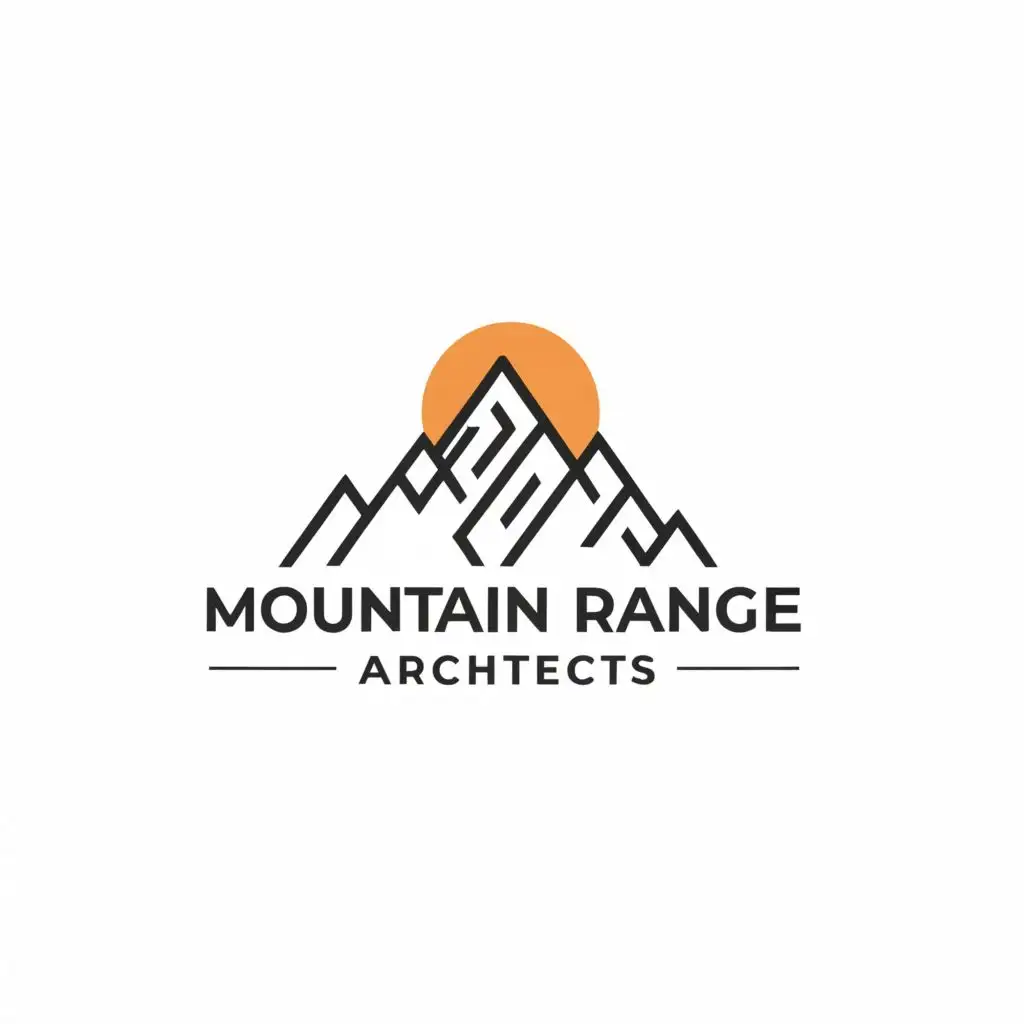 logo, a minimal mountain, with the text "Mountain Range Architects", typography, be used in Construction industry