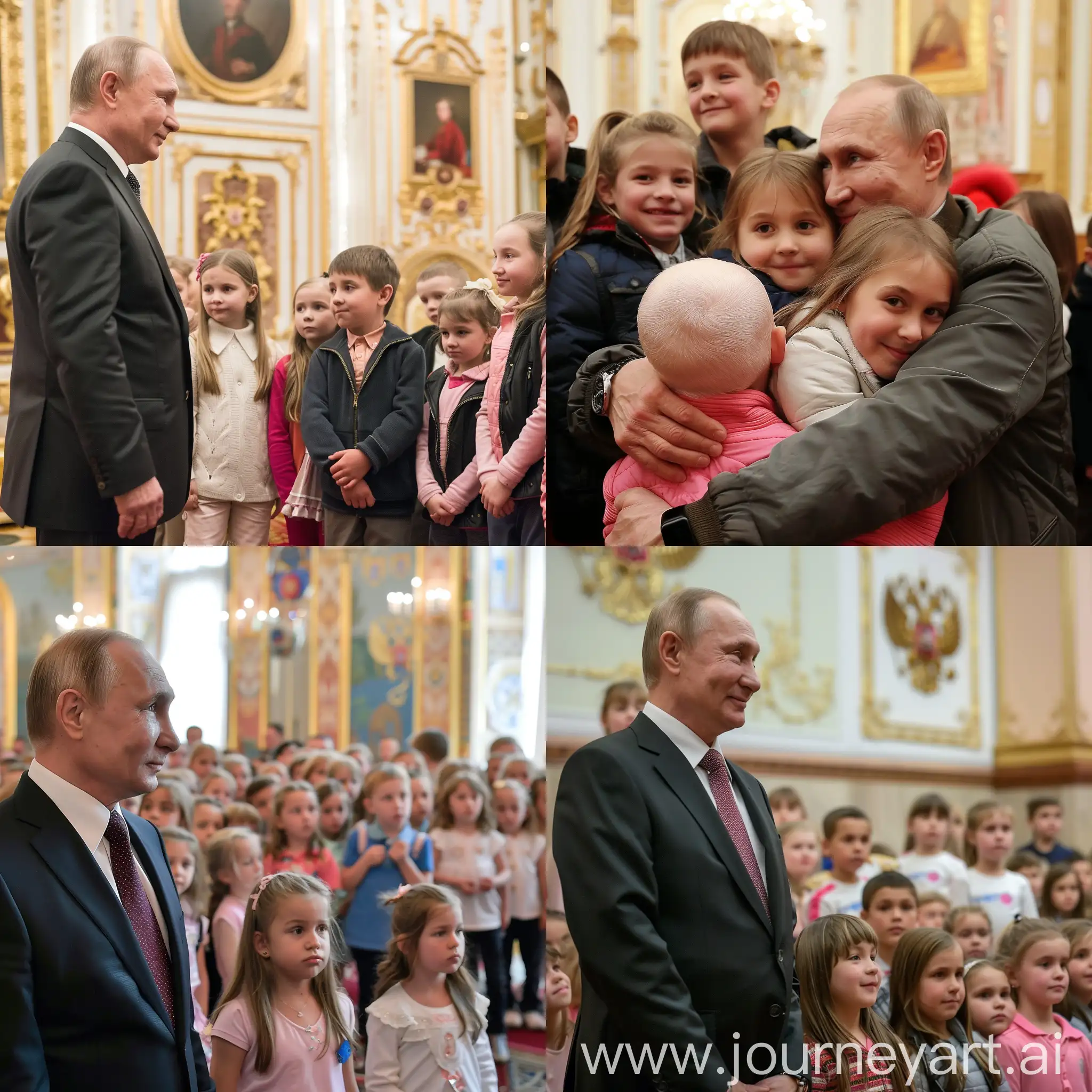 Путин встречает детей в Кремле