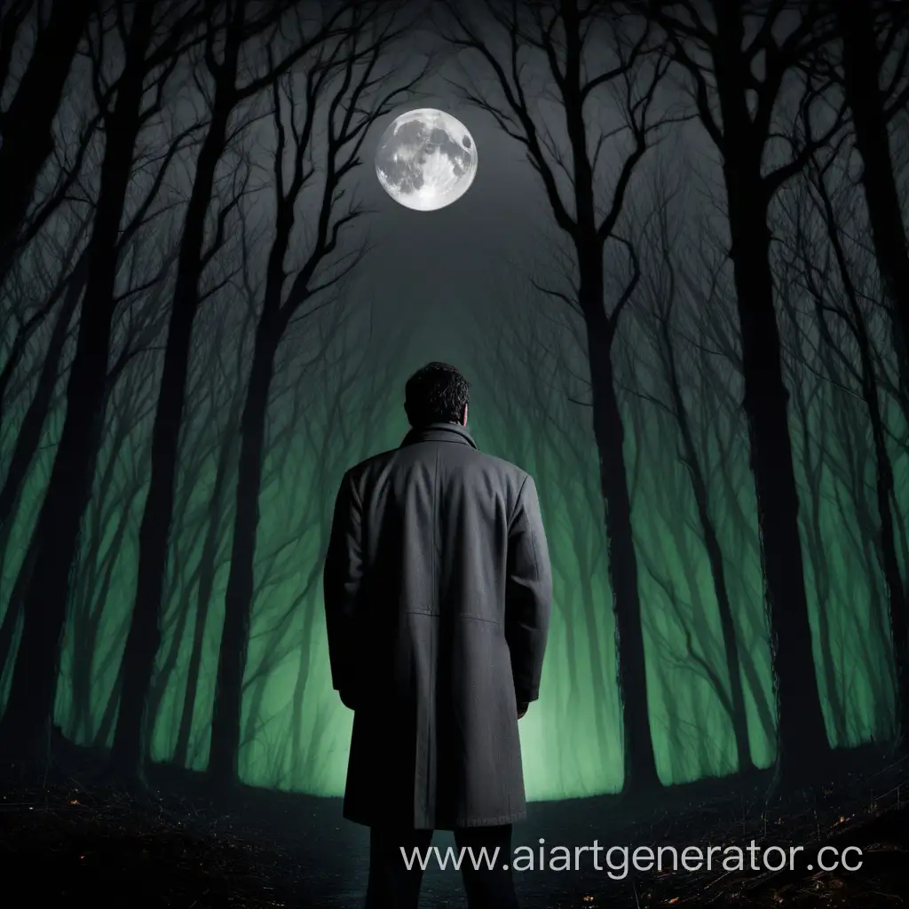 Mysterious-Night-Encounter-GrayCoated-Man-in-Dark-Forest