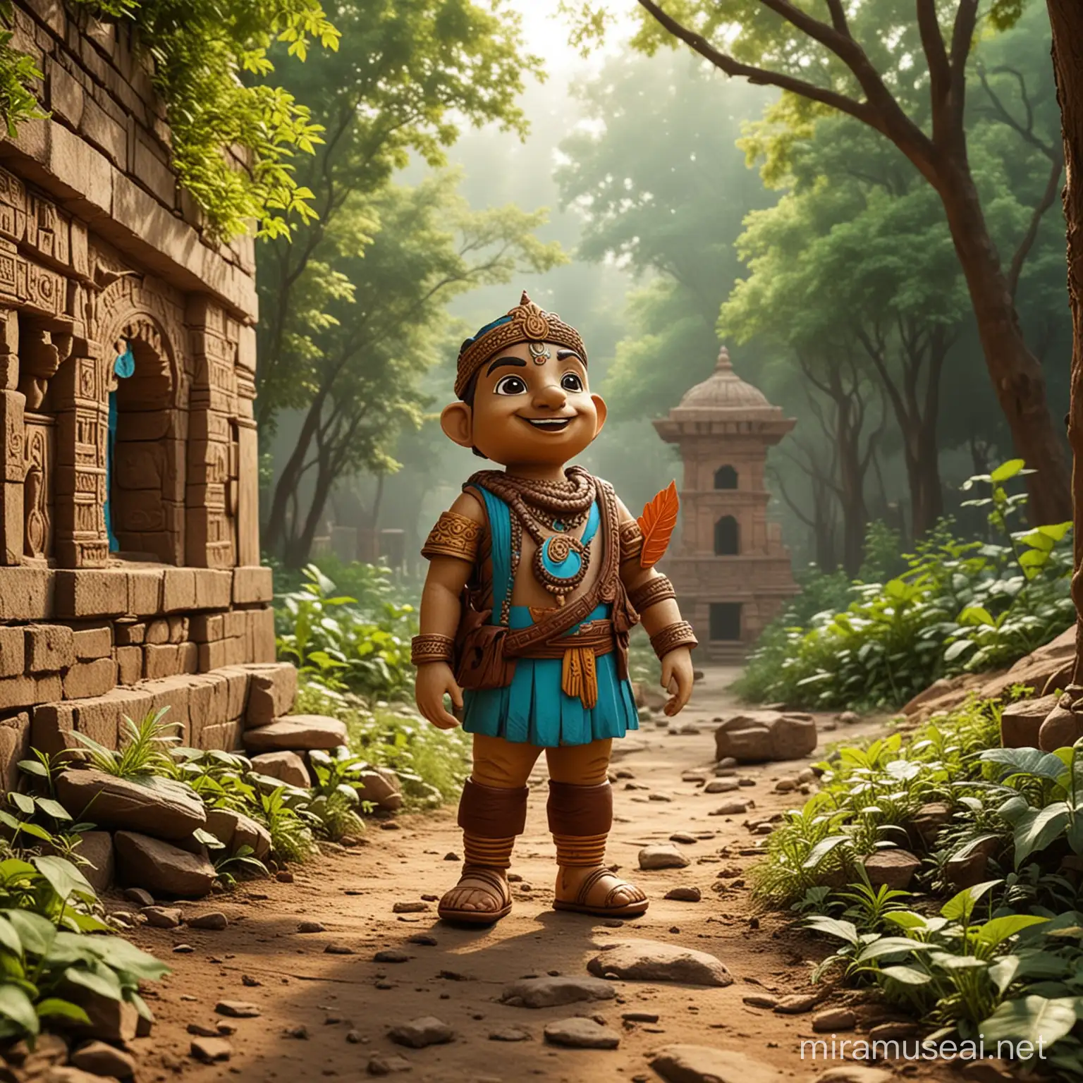 Craft a mascot inspired by a Delhi heritage site🏰,* embodying the spirit of nature's harmony. Dive into the depths of imagination. 