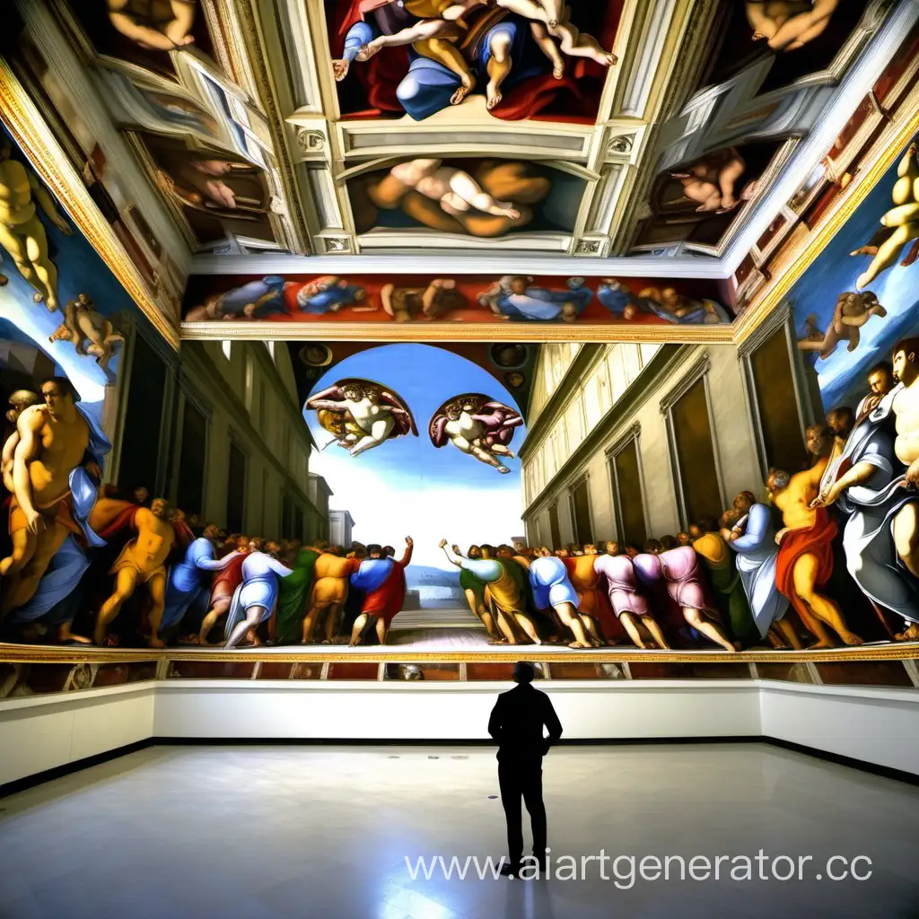 Artist-Observing-Sistine-Chapel-Painting
