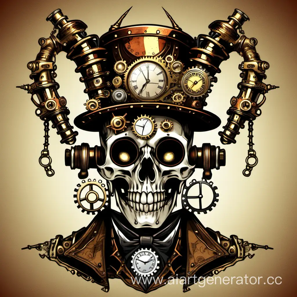 Steampunk-Horned-Skeleton-Intriguing-Mechanical-Undead-Artwork