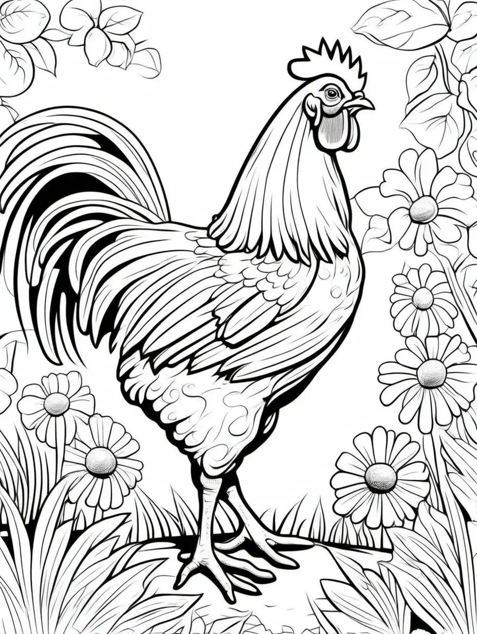 Charming Paint by Numbers Chickens Coloring Page